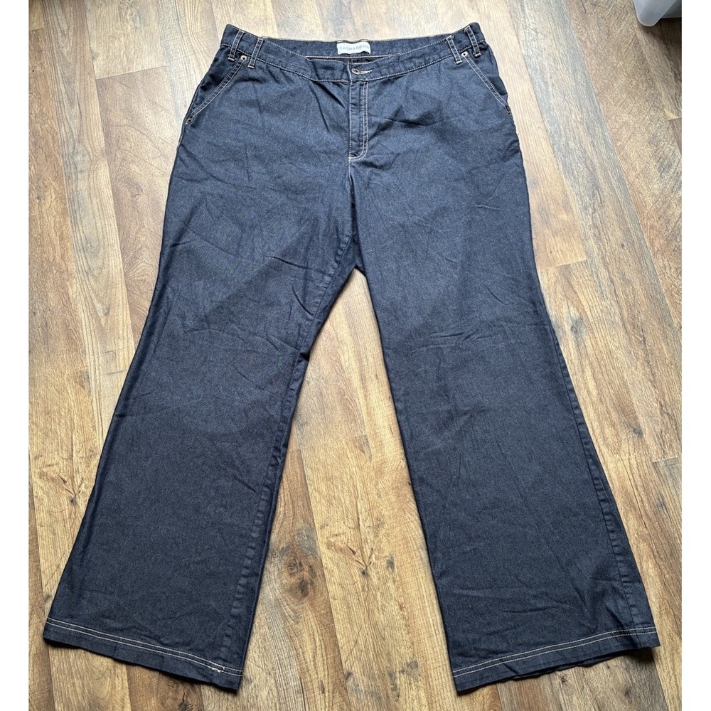 Sag Harbor Woman Wide Leg Dark Blue Denim Pants. 16W/‎ 18 Waist 36